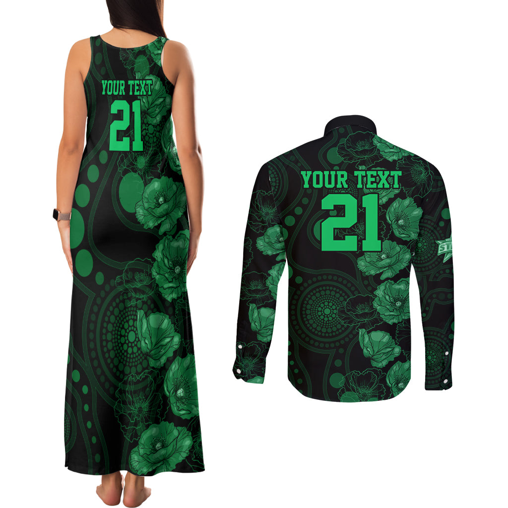 stars-cricket-never-forget-custom-couples-matching-tank-maxi-dress-and-long-sleeve-button-shirt-anzac-day-with-poppy-aboriginal