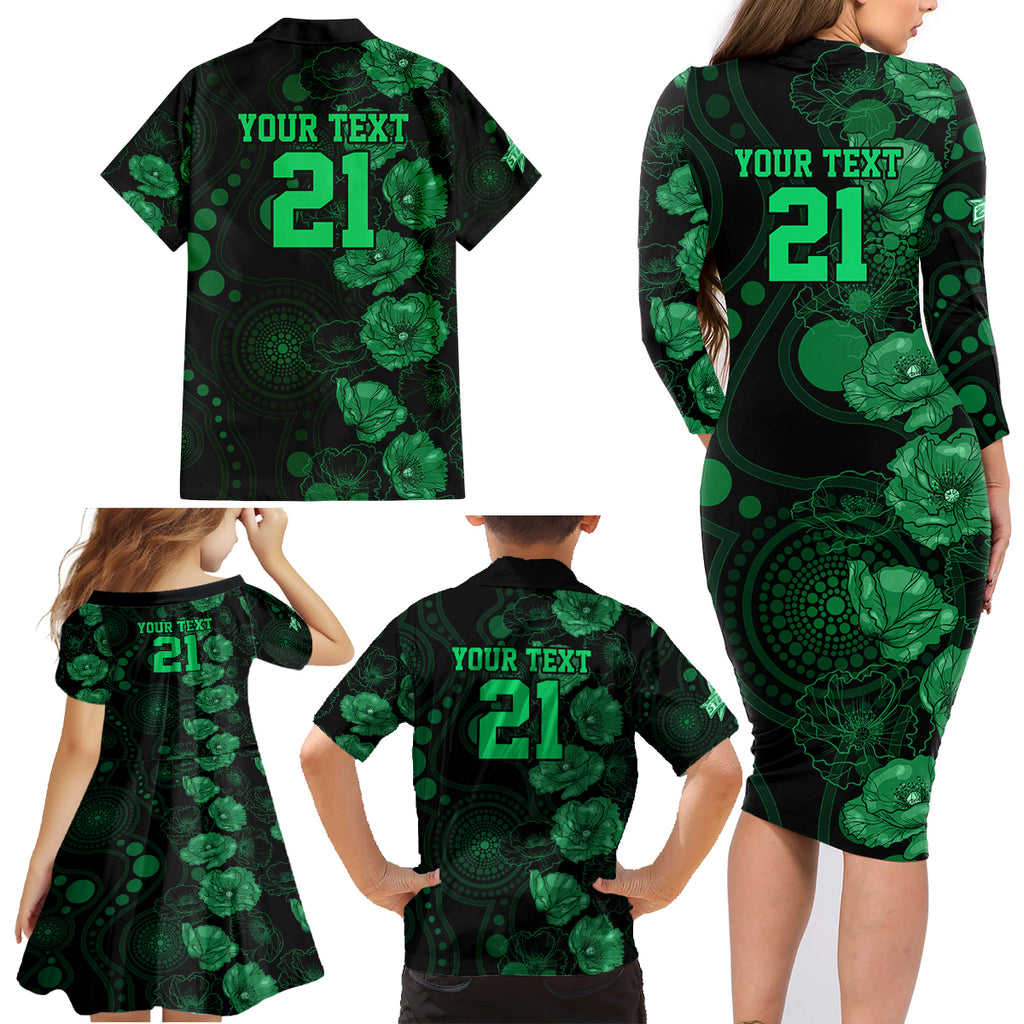 stars-cricket-never-forget-custom-family-matching-long-sleeve-bodycon-dress-and-hawaiian-shirt-anzac-day-with-poppy-aboriginal