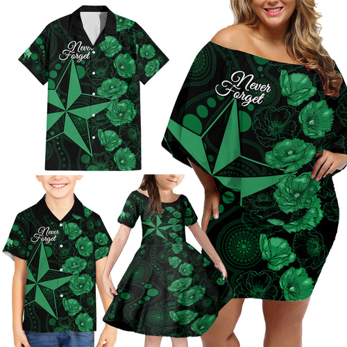 stars-cricket-never-forget-custom-family-matching-off-shoulder-short-dress-and-hawaiian-shirt-anzac-day-with-poppy-aboriginal