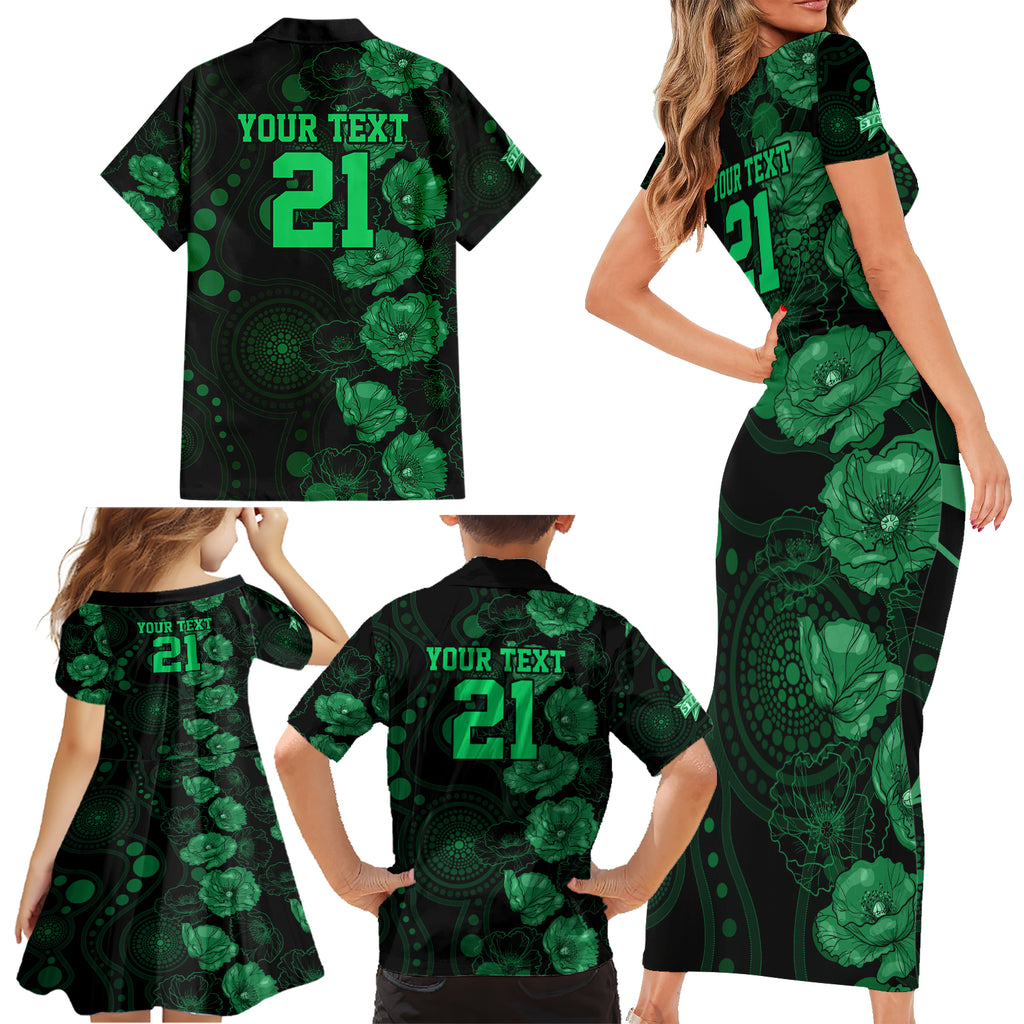 stars-cricket-never-forget-custom-family-matching-short-sleeve-bodycon-dress-and-hawaiian-shirt-anzac-day-with-poppy-aboriginal