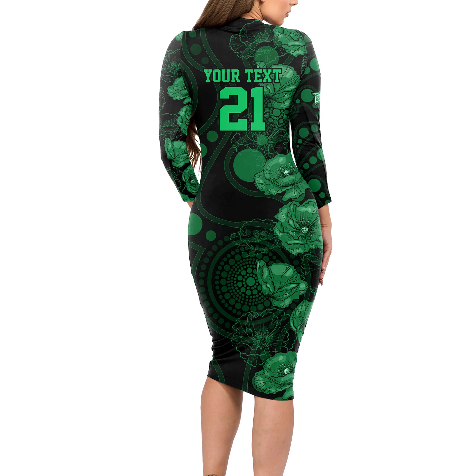 stars-cricket-never-forget-custom-long-sleeve-bodycon-dress-anzac-day-with-poppy-aboriginal