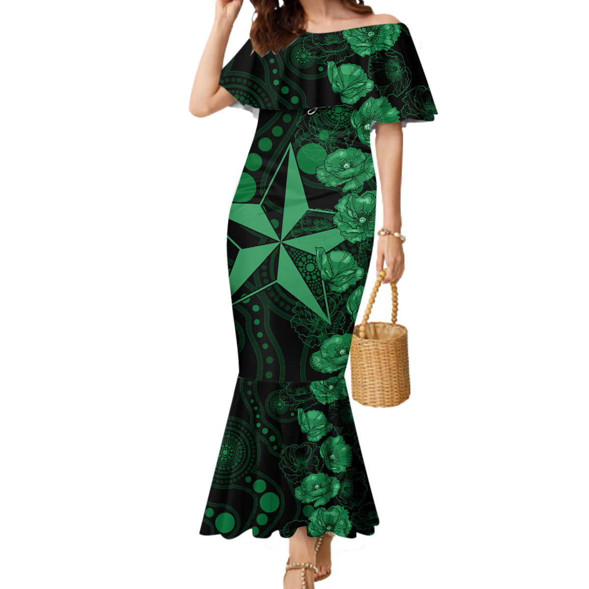 stars-cricket-never-forget-custom-mermaid-dress-anzac-day-with-poppy-aboriginal