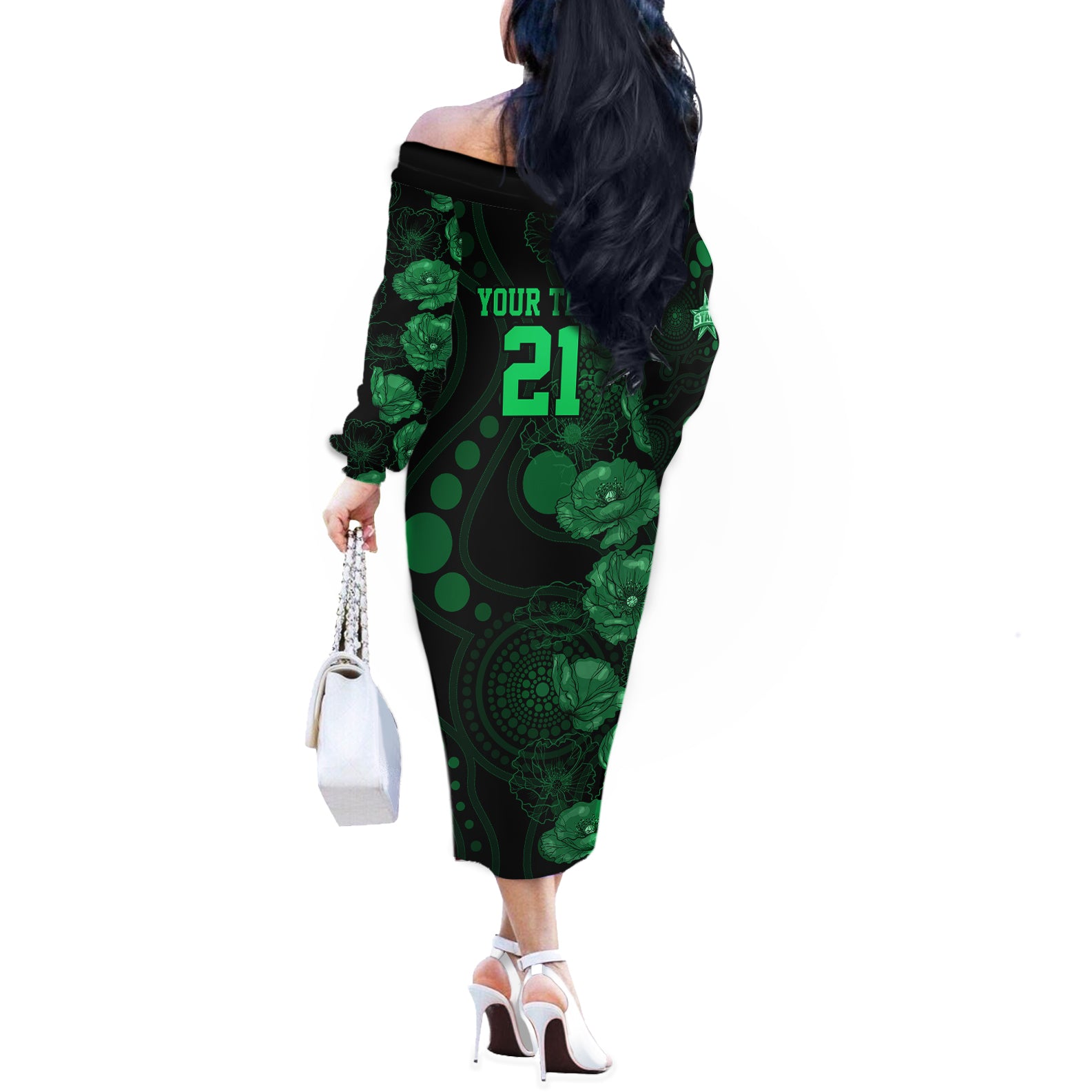 stars-cricket-never-forget-custom-off-the-shoulder-long-sleeve-dress-anzac-day-with-poppy-aboriginal