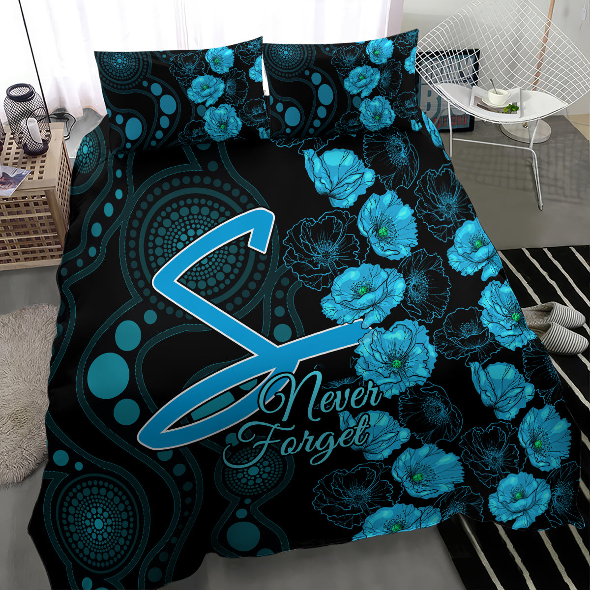 strikers-cricket-never-forget-custom-bedding-set-anzac-day-with-poppy-aboriginal