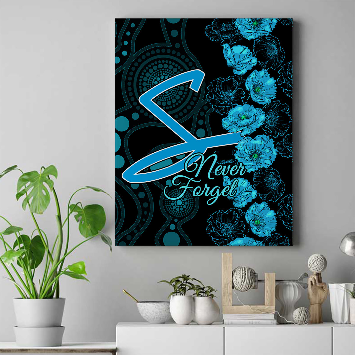 strikers-cricket-never-forget-custom-canvas-wall-art-anzac-day-with-poppy-aboriginal