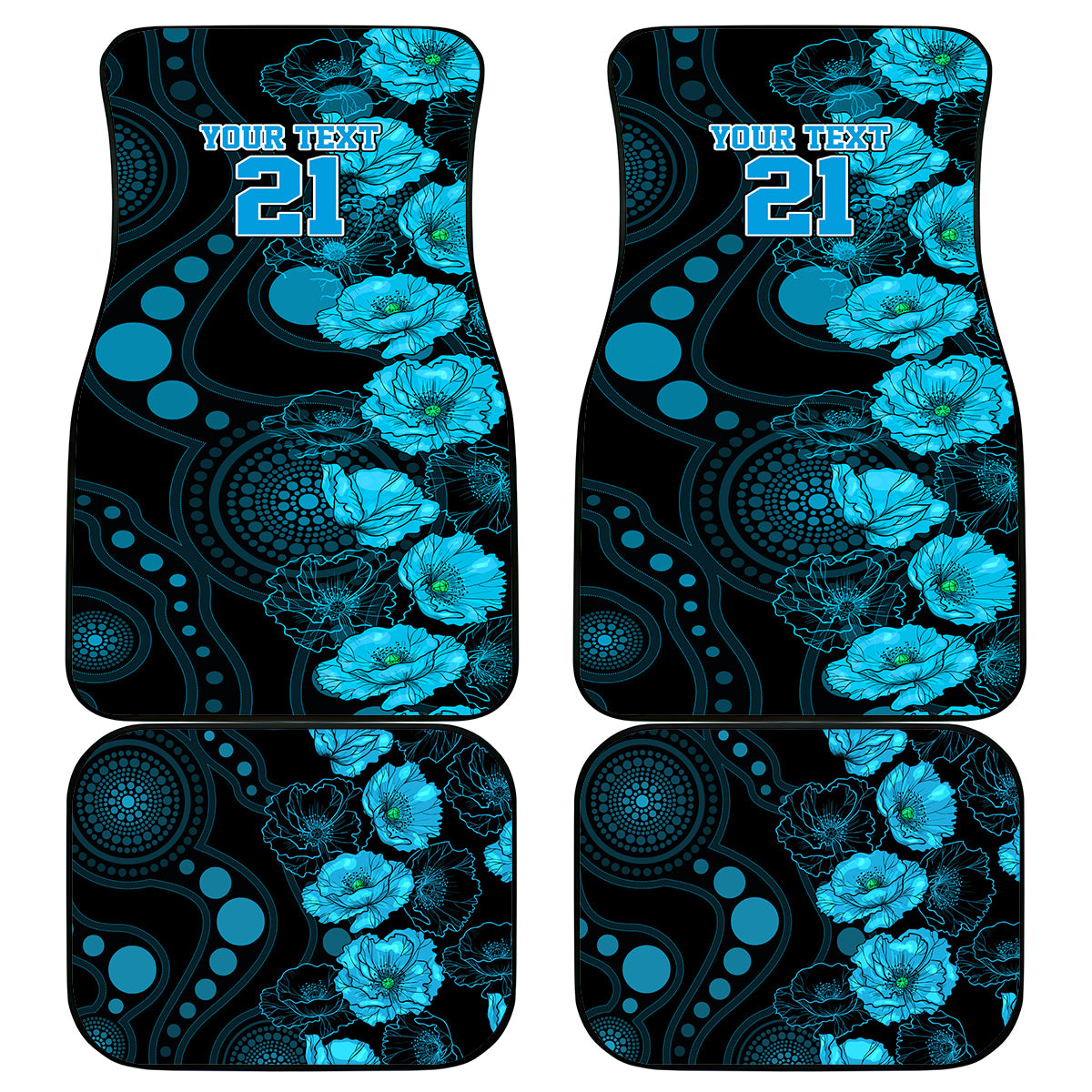 strikers-cricket-never-forget-custom-car-mats-anzac-day-with-poppy-aboriginal