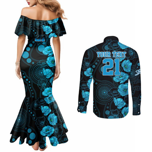 strikers-cricket-never-forget-custom-couples-matching-mermaid-dress-and-long-sleeve-button-shirt-anzac-day-with-poppy-aboriginal