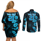 strikers-cricket-never-forget-custom-couples-matching-off-shoulder-short-dress-and-long-sleeve-button-shirt-anzac-day-with-poppy-aboriginal