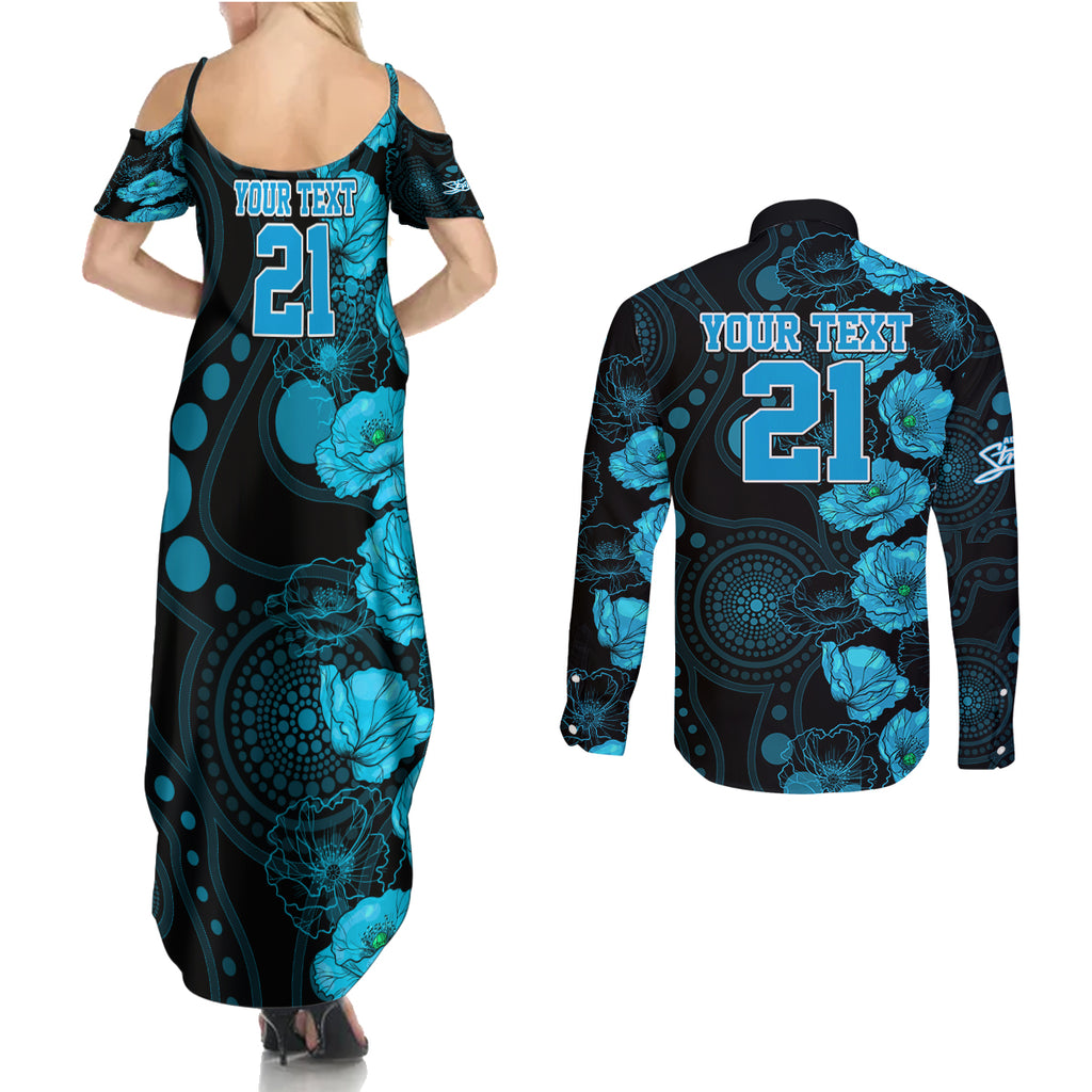 strikers-cricket-never-forget-custom-couples-matching-summer-maxi-dress-and-long-sleeve-button-shirt-anzac-day-with-poppy-aboriginal