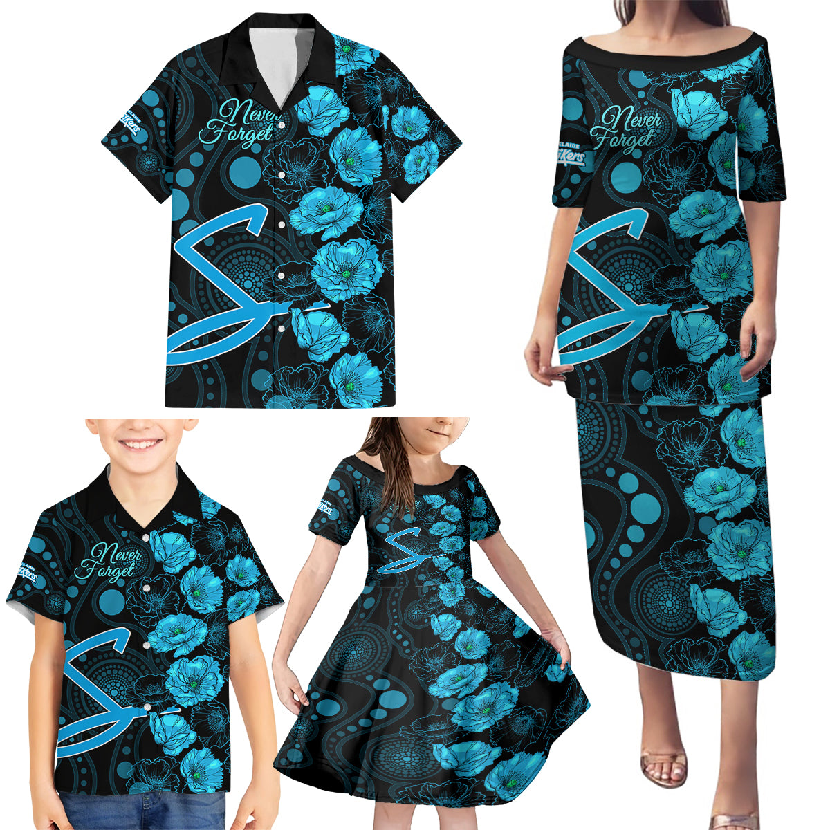 strikers-cricket-never-forget-custom-family-matching-puletasi-dress-and-hawaiian-shirt-anzac-day-with-poppy-aboriginal