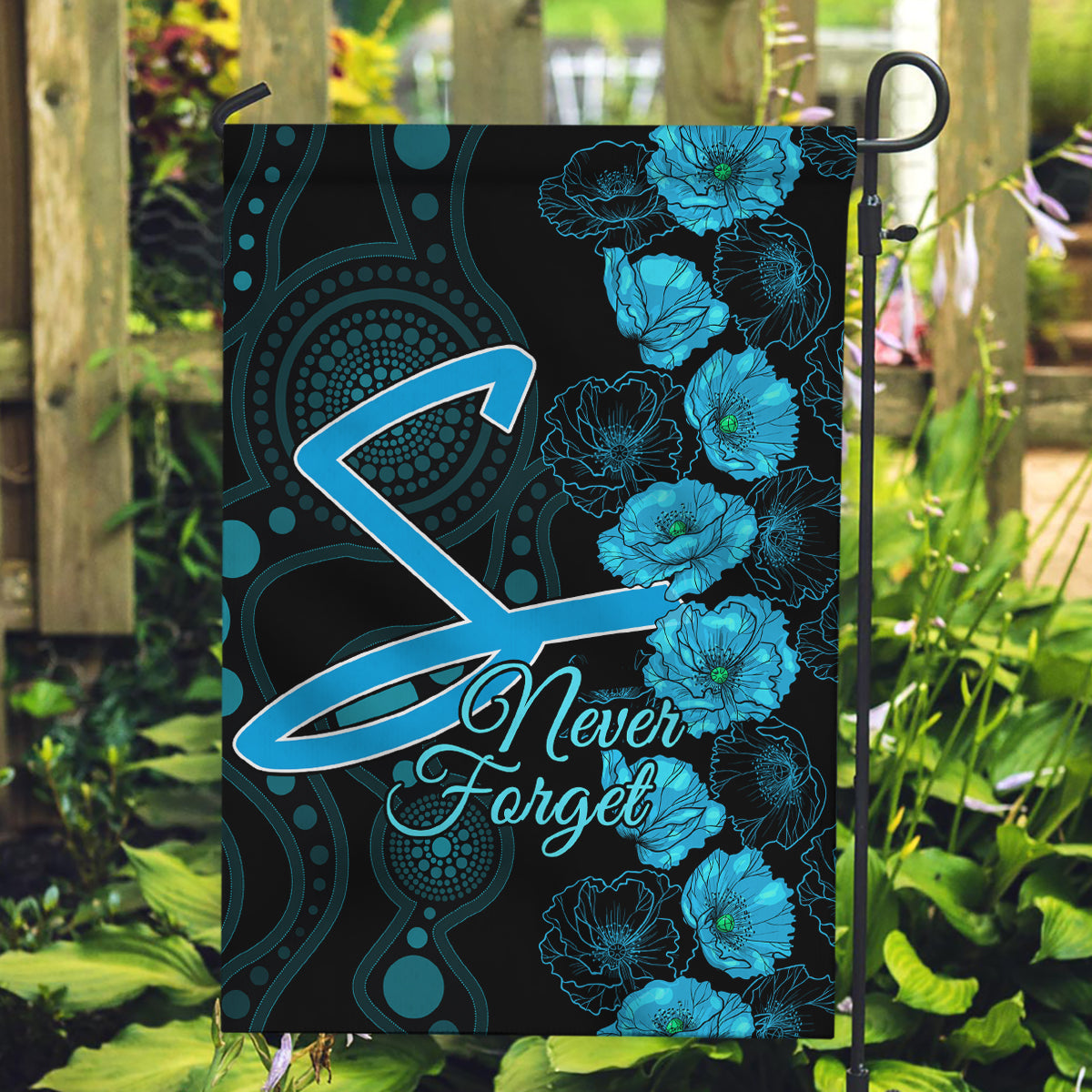 strikers-cricket-never-forget-custom-garden-flag-anzac-day-with-poppy-aboriginal