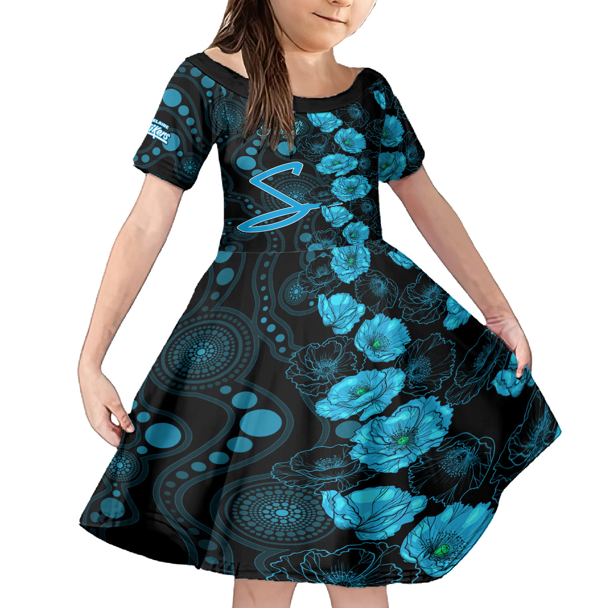 strikers-cricket-never-forget-custom-kid-short-sleeve-dress-anzac-day-with-poppy-aboriginal