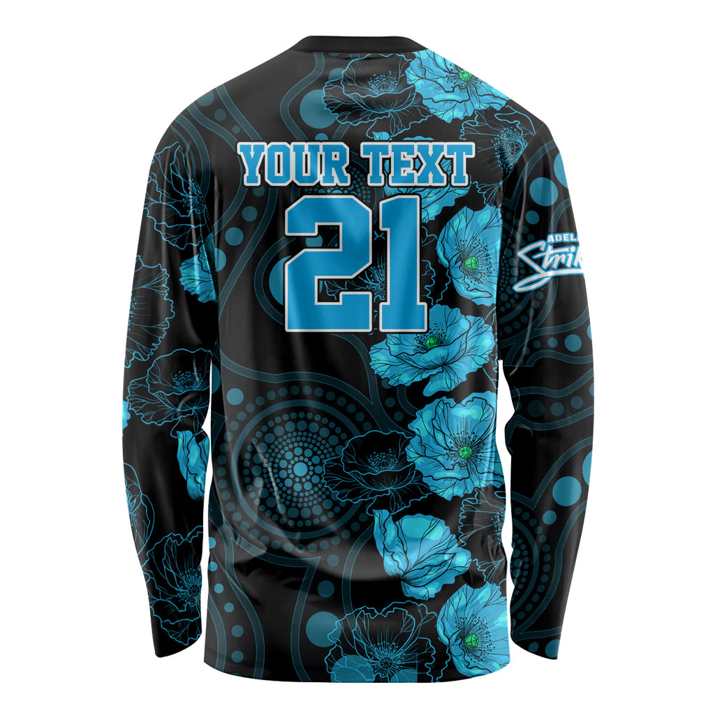 strikers-cricket-never-forget-custom-long-sleeve-shirt-anzac-day-with-poppy-aboriginal