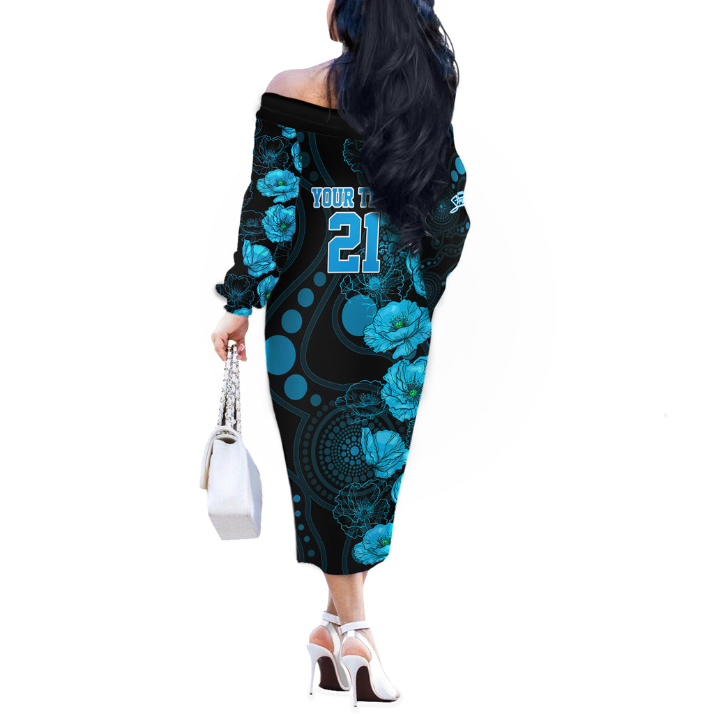 strikers-cricket-never-forget-custom-off-the-shoulder-long-sleeve-dress-anzac-day-with-poppy-aboriginal