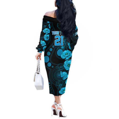 strikers-cricket-never-forget-custom-off-the-shoulder-long-sleeve-dress-anzac-day-with-poppy-aboriginal