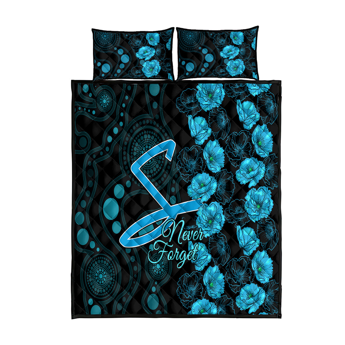 strikers-cricket-never-forget-custom-quilt-bed-set-anzac-day-with-poppy-aboriginal