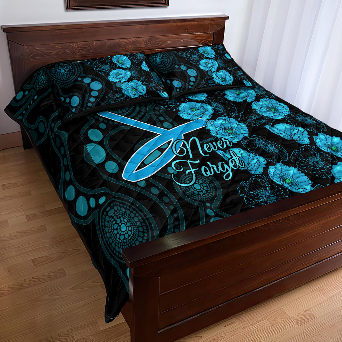 strikers-cricket-never-forget-custom-quilt-bed-set-anzac-day-with-poppy-aboriginal