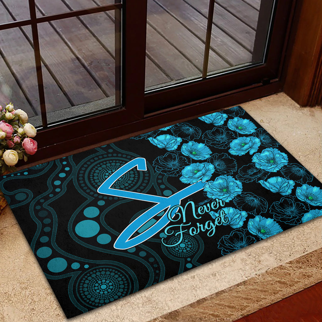 strikers-cricket-never-forget-custom-rubber-doormat-anzac-day-with-poppy-aboriginal
