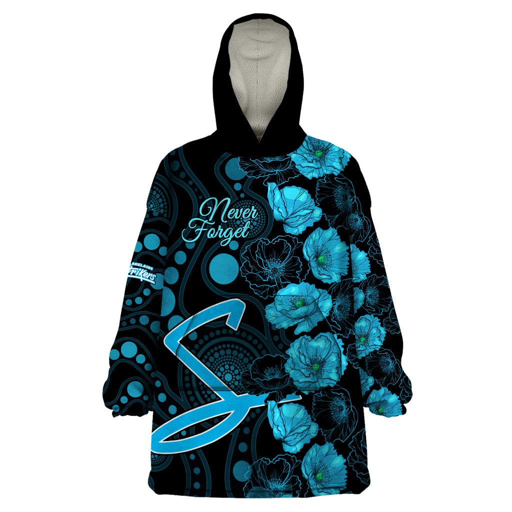 strikers-cricket-never-forget-custom-wearable-blanket-hoodie-anzac-day-with-poppy-aboriginal