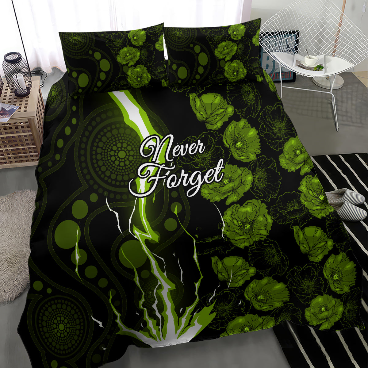thunder-cricket-never-forget-custom-bedding-set-anzac-day-with-poppy-aboriginal