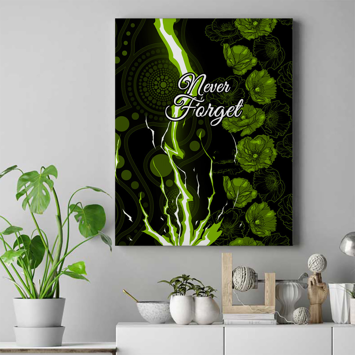 thunder-cricket-never-forget-custom-canvas-wall-art-anzac-day-with-poppy-aboriginal