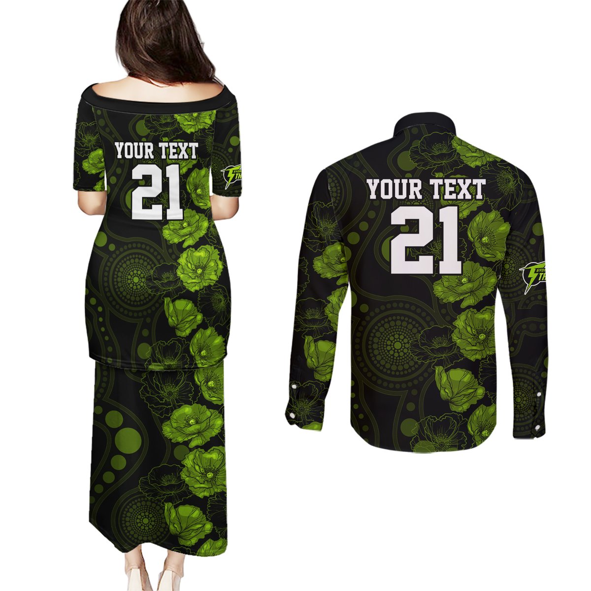 thunder-cricket-never-forget-custom-couples-matching-puletasi-dress-and-long-sleeve-button-shirt-anzac-day-with-poppy-aboriginal