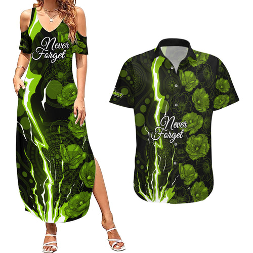 thunder-cricket-never-forget-custom-couples-matching-summer-maxi-dress-and-hawaiian-shirt-anzac-day-with-poppy-aboriginal