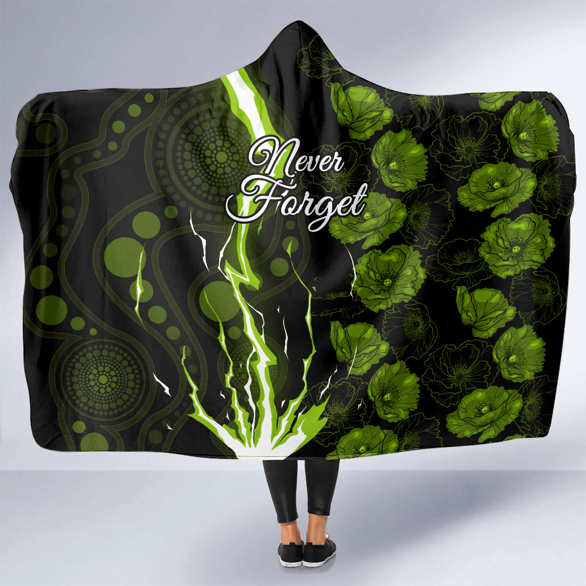 thunder-cricket-never-forget-custom-hooded-blanket-anzac-day-with-poppy-aboriginal