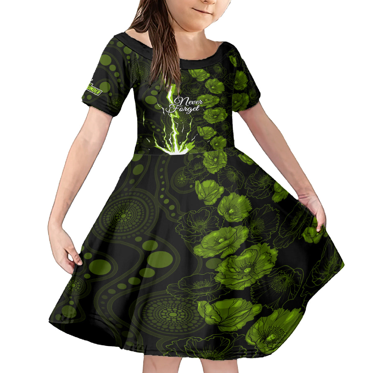 thunder-cricket-never-forget-custom-kid-short-sleeve-dress-anzac-day-with-poppy-aboriginal