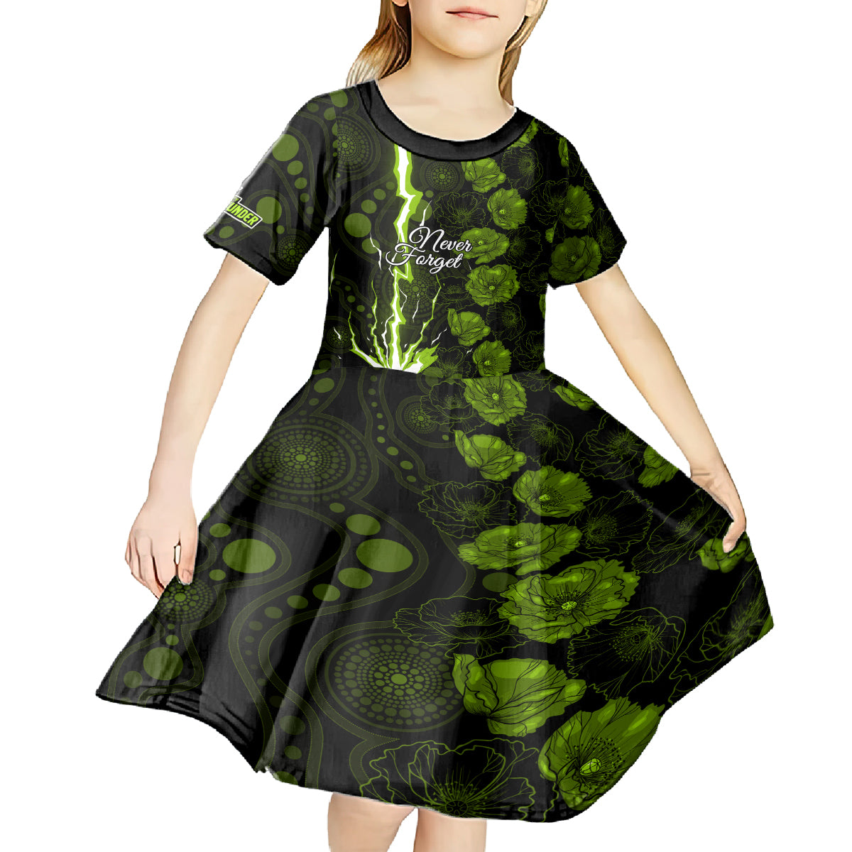 thunder-cricket-never-forget-custom-kid-short-sleeve-dress-anzac-day-with-poppy-aboriginal