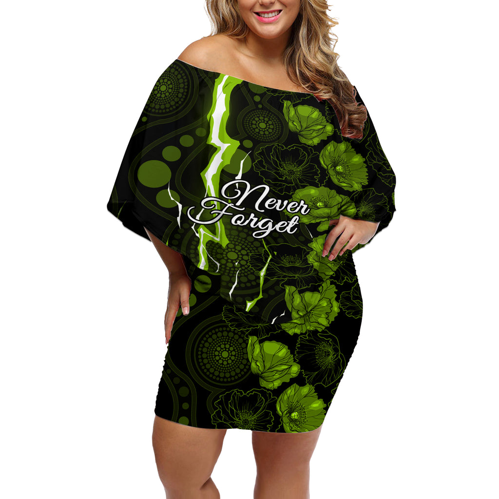 thunder-cricket-never-forget-custom-off-shoulder-short-dress-anzac-day-with-poppy-aboriginal