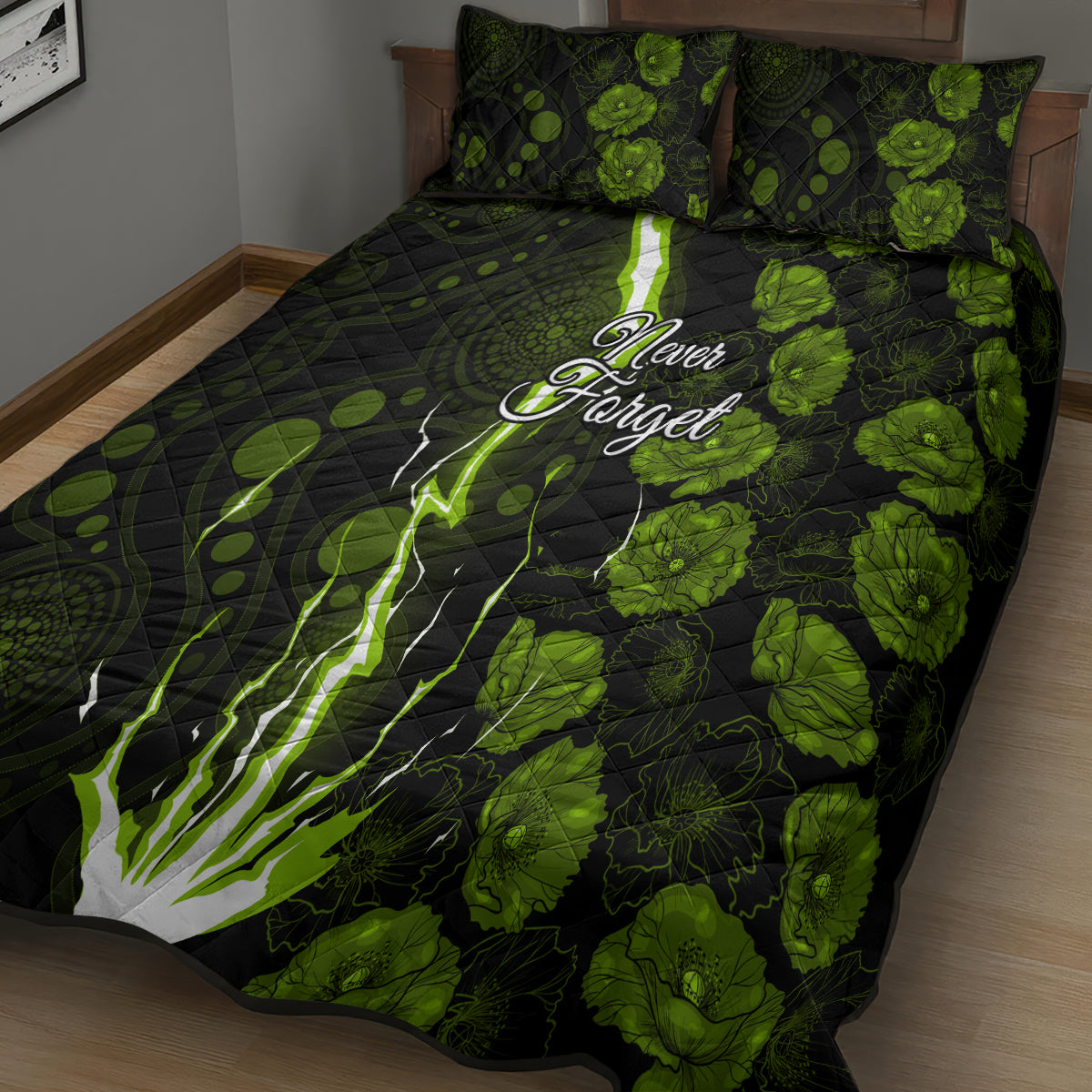 thunder-cricket-never-forget-custom-quilt-bed-set-anzac-day-with-poppy-aboriginal
