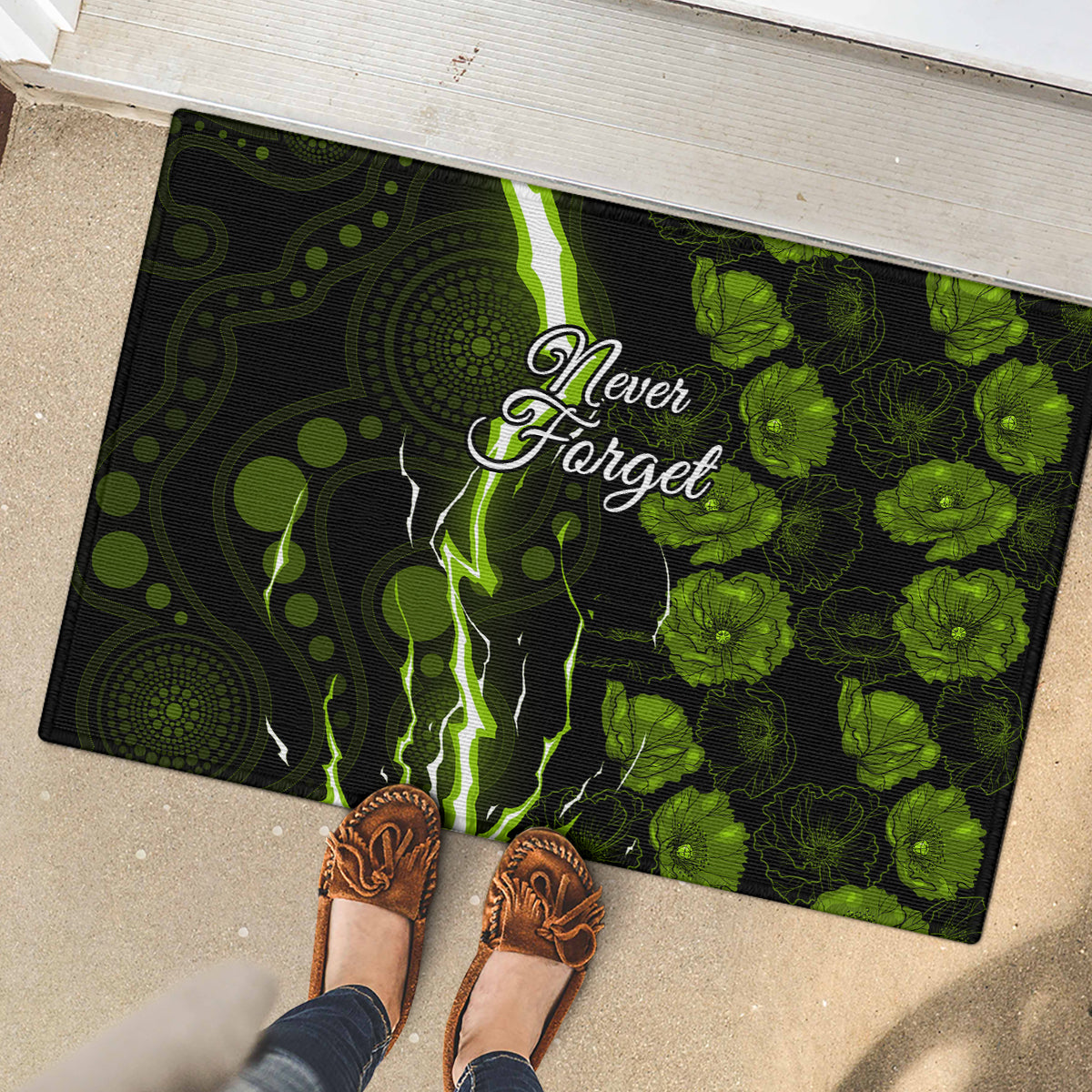 thunder-cricket-never-forget-custom-rubber-doormat-anzac-day-with-poppy-aboriginal