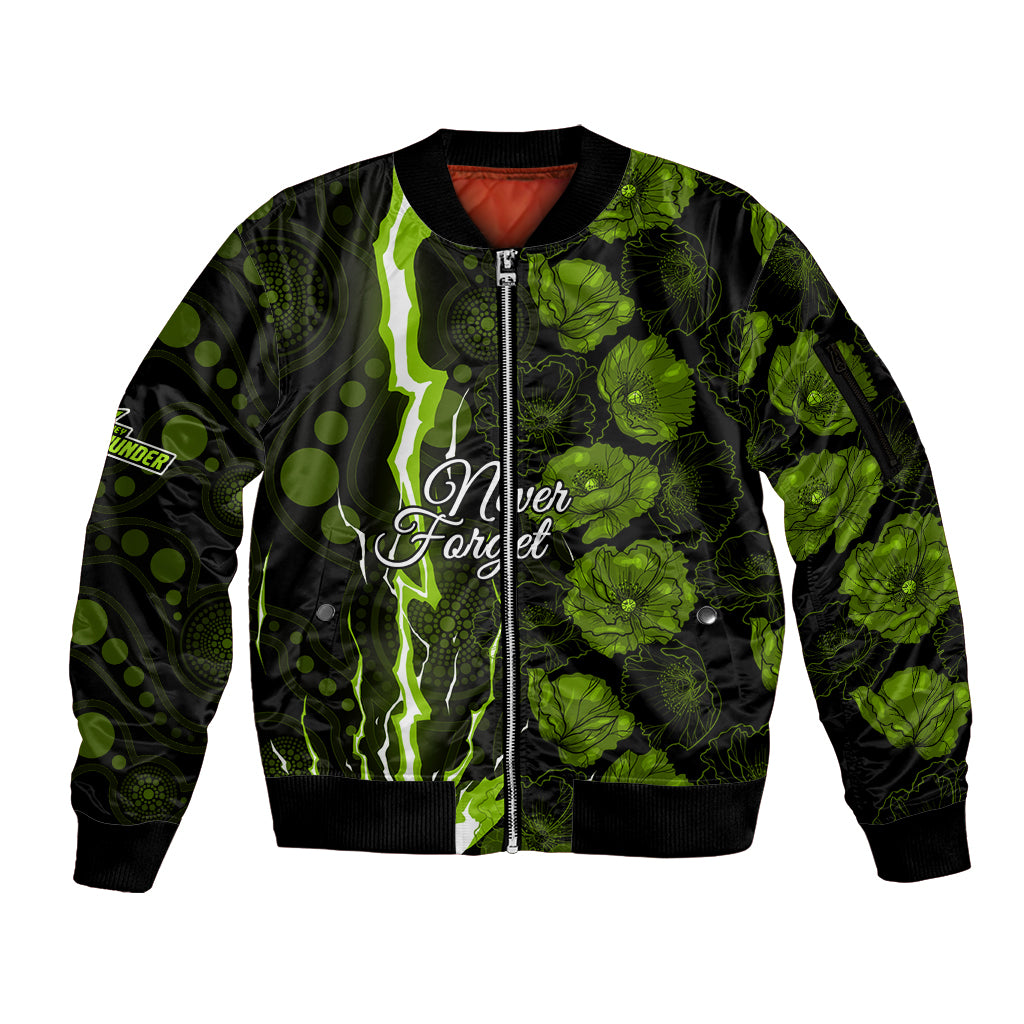 thunder-cricket-never-forget-custom-sleeve-zip-bomber-jacket-anzac-day-with-poppy-aboriginal