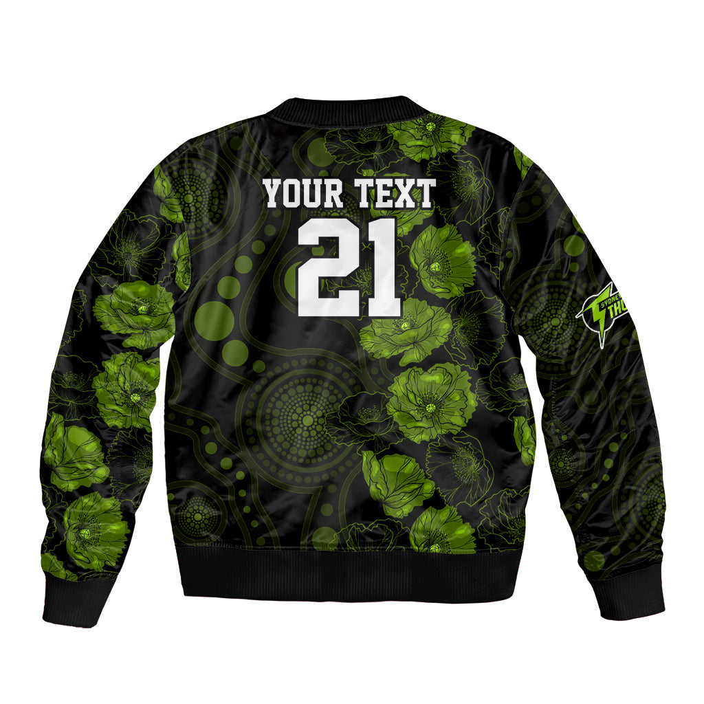 thunder-cricket-never-forget-custom-sleeve-zip-bomber-jacket-anzac-day-with-poppy-aboriginal