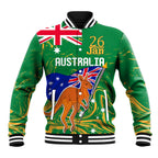 Proud To Be Australia Day Baseball Jacket Kangaroo with National Color