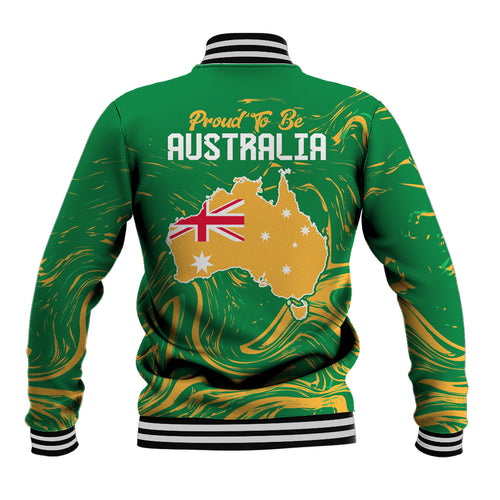 Proud To Be Australia Day Baseball Jacket Kangaroo with National Color