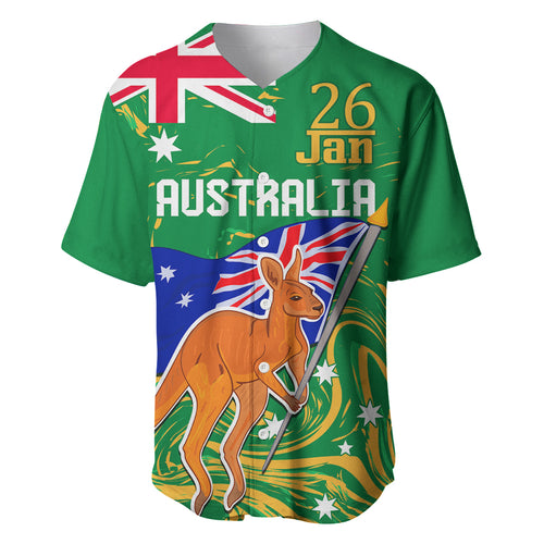 Proud To Be Australia Day Baseball Jersey Kangaroo with National Color