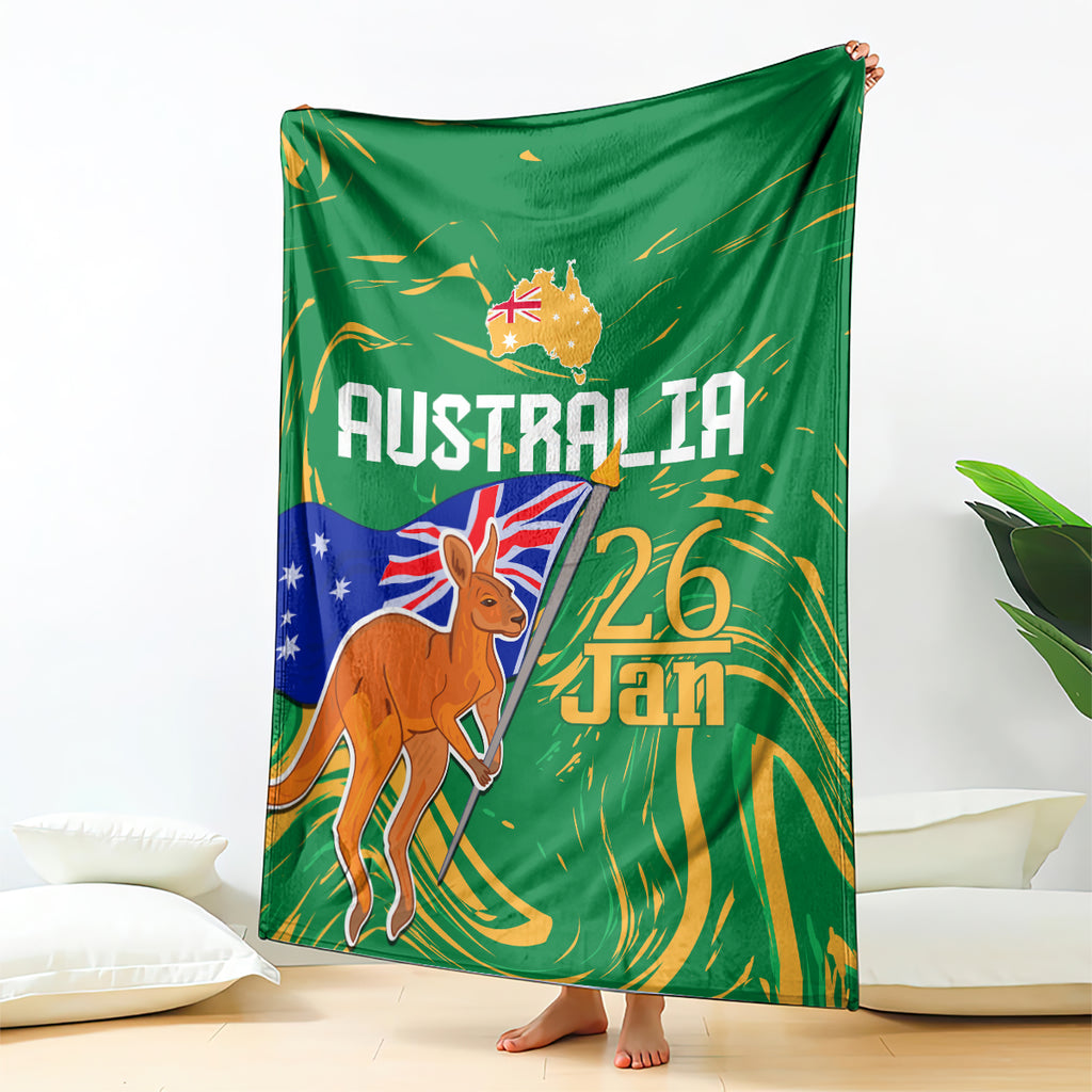 Proud To Be Australia Day Blanket Kangaroo with National Color