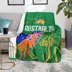 Proud To Be Australia Day Blanket Kangaroo with National Color