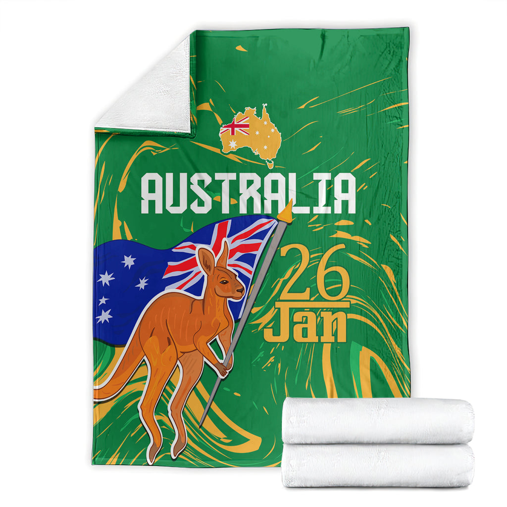 Proud To Be Australia Day Blanket Kangaroo with National Color