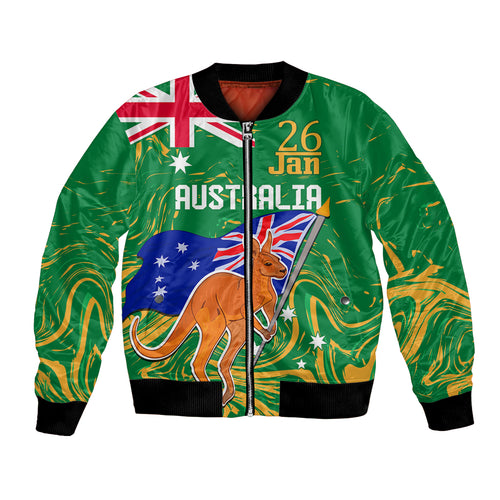Proud To Be Australia Day Bomber Jacket Kangaroo with National Color