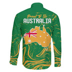 Proud To Be Australia Day Family Matching Off Shoulder Maxi Dress and Hawaiian Shirt Kangaroo with National Color