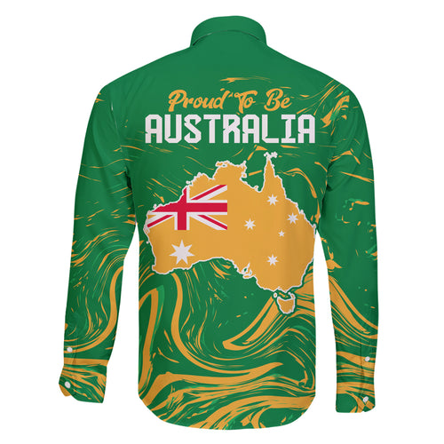 Proud To Be Australia Day Family Matching Short Sleeve Bodycon Dress and Hawaiian Shirt Kangaroo with National Color