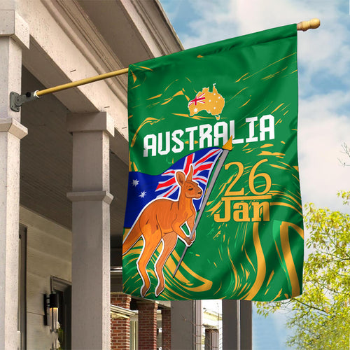 Proud To Be Australia Day Garden Flag Kangaroo with National Color