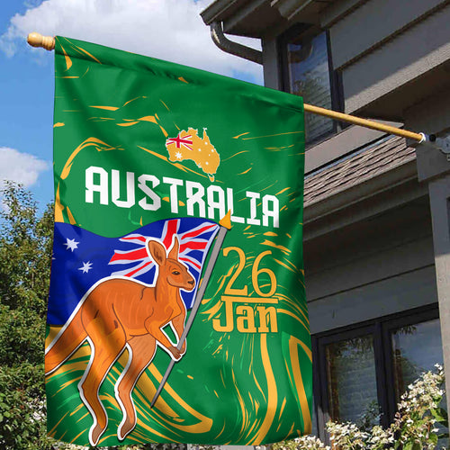 Proud To Be Australia Day Garden Flag Kangaroo with National Color