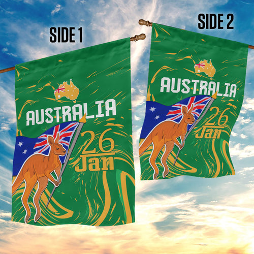 Proud To Be Australia Day Garden Flag Kangaroo with National Color