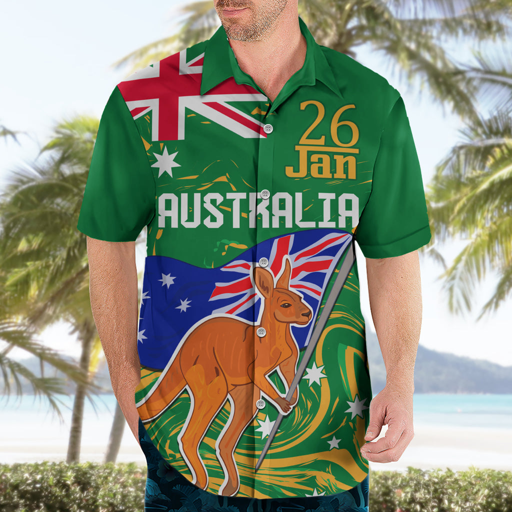 Proud To Be Australia Day Hawaiian Shirt Kangaroo with National Color