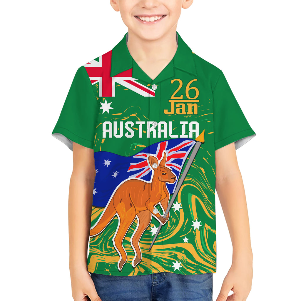 Proud To Be Australia Day Hawaiian Shirt Kangaroo with National Color