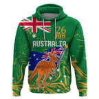 Proud To Be Australia Day Hoodie Kangaroo with National Color